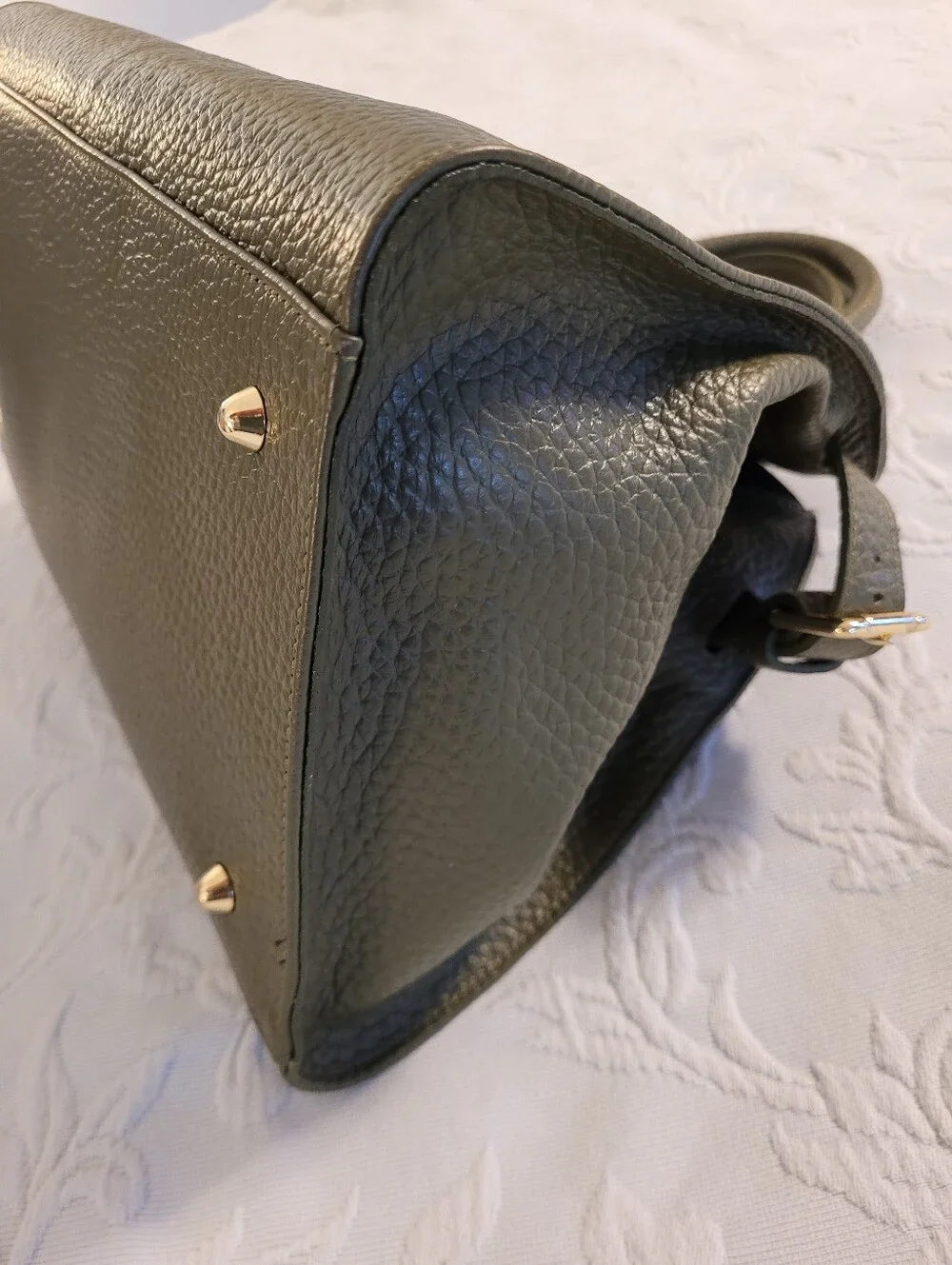 Divina Firenze  Olive Green Leather Satchel